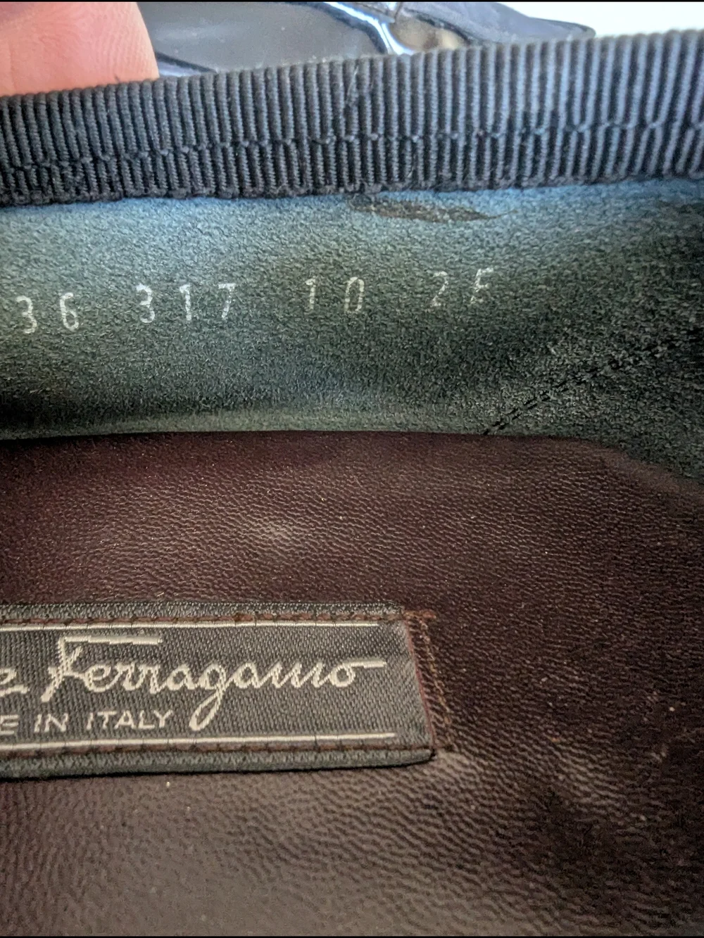 Salvatore Ferragamo Black Patent & Fabric Slip-On Loafers